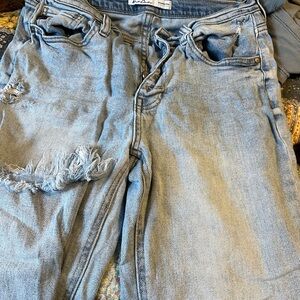 Distressed Light Blue Jeans